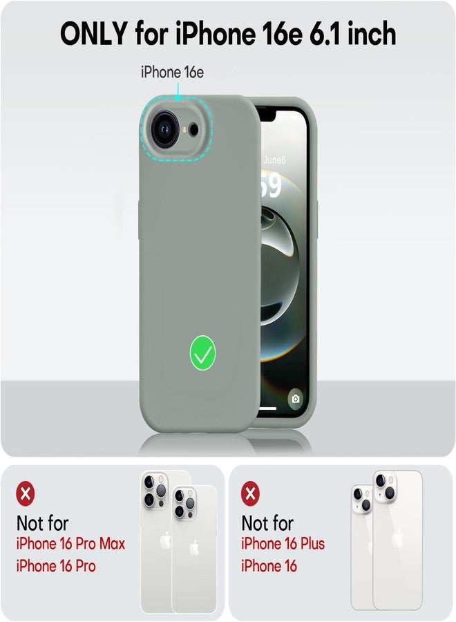 Vooii جراب Vooii متوافق مع iPhone 16e، مصنوع من السيليكون السائل المُطوّر [حماية للكاميرا] [بطانة ناعمة من الألياف الدقيقة المقاومة للخدش] جراب مقاوم للصدمات لهاتف iPhone 16e مقاس 6.1 بوصة - أخضر كالكي - Image 5