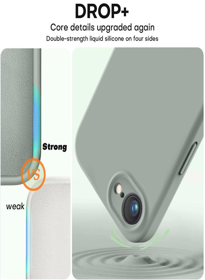 Vooii جراب Vooii متوافق مع iPhone 16e، مصنوع من السيليكون السائل المُطوّر [حماية للكاميرا] [بطانة ناعمة من الألياف الدقيقة المقاومة للخدش] جراب مقاوم للصدمات لهاتف iPhone 16e مقاس 6.1 بوصة - أخضر كالكي - Image 4