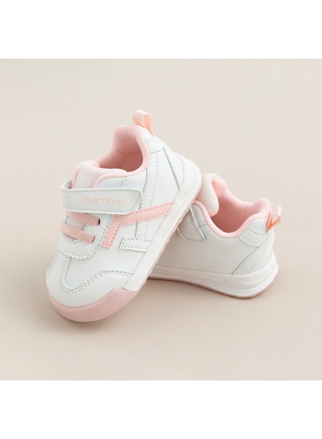 Bornbay Spring & Autumn Kids Shoes - Baby Boys & Girls Sneakers With Hook & Loop, Comfortable & Durable White First Walkers For Toddlers - Image 2