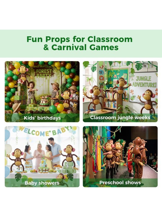 FuturePlusX 3 PCS Inflatable Monkeys, Jungle Animal Balloons Jungle Themed Birthday Party Decorations Baby Shower Party Supplies - Image 5