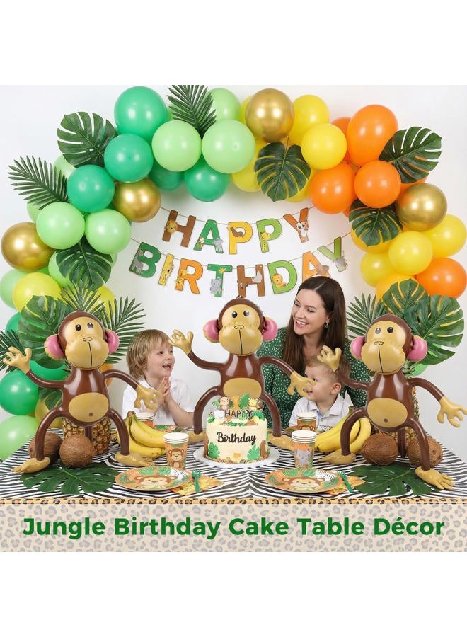 FuturePlusX 3 PCS Inflatable Monkeys, Jungle Animal Balloons Jungle Themed Birthday Party Decorations Baby Shower Party Supplies - Image 2