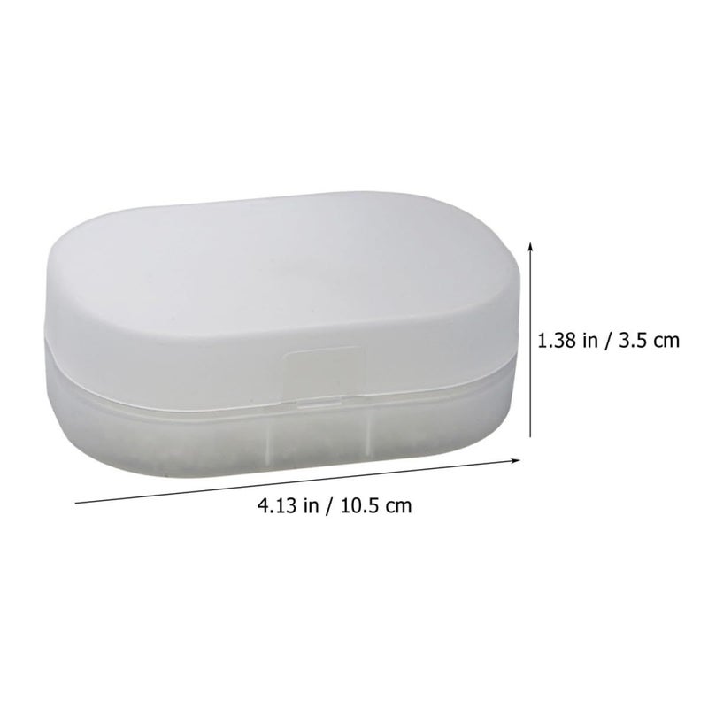Travel Soap Container With Lid Draining Soap Dish Box 10 5x7x3 5cm With Sponge Liner - Image 3