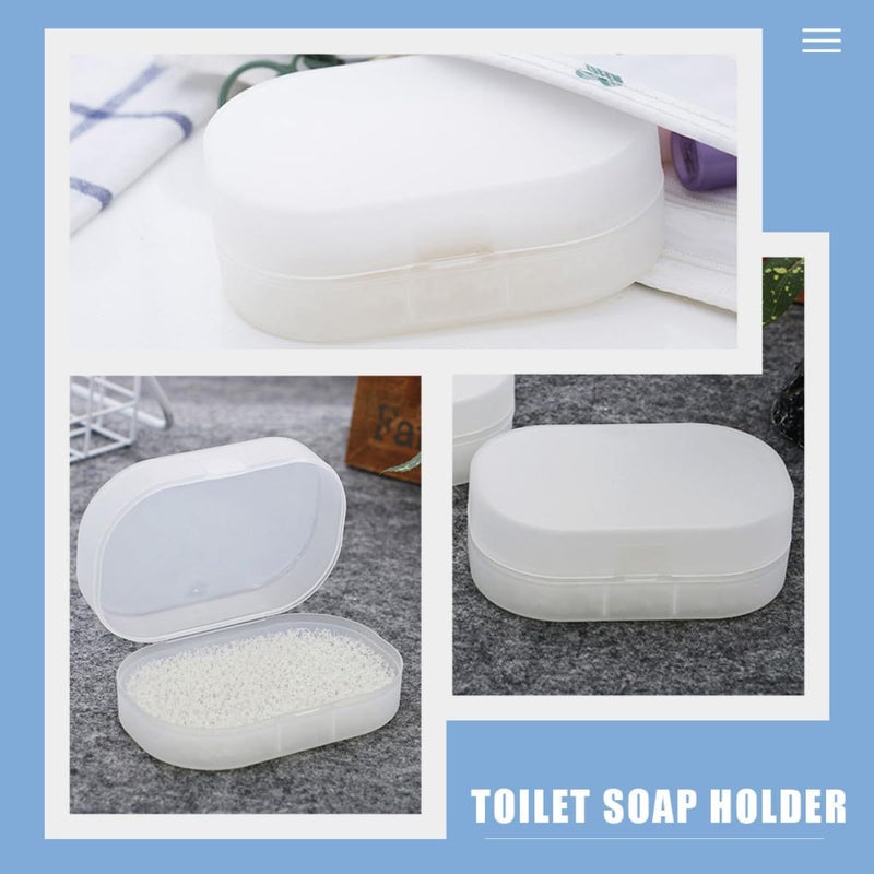 Travel Soap Container With Lid Draining Soap Dish Box 10 5x7x3 5cm With Sponge Liner - Image 5