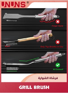 UNUNS Grill Brush and Scraper,Wire BBQ Grill Brush for Outdoor Grill,16.5inch Grill Cleaning Brush BBQ Grill Accessories,Safe Grill Cleaner Brush-Ideal Gift For Men BBQ Brush For Grill Cleaning  - Image 5