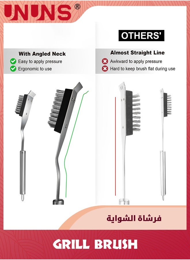 UNUNS - Grill Brush and Scraper,Wire BBQ Grill Brush for Outdoor Grill,16.5inch Grill Cleaning Brush BBQ Grill Accessories,Safe Grill Cleaner Brush-Ideal Gift For Men BBQ Brush For Grill Cleaning - Image 1