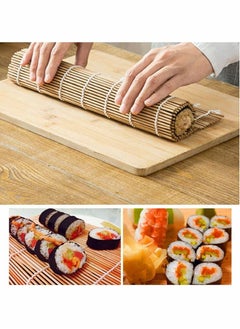 12 Pcs Sushi Making Kit, Bamboo Sushi Roller Mat, Bamboo Sushi Rolling  Mats, Chopsticks And Holder, Paddle, Speader, Sause Dish