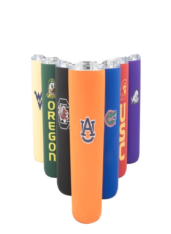 Decorvo Officially Licensed Collegiate Stainless Steel Tumbler - Double Walled Insulated Travel Tumbler with Slide Lid - 18 oz (Auburn Logo - Orange) - Image 2