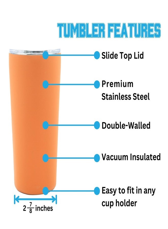 Decorvo Officially Licensed Collegiate Stainless Steel Tumbler - Double Walled Insulated Travel Tumbler with Slide Lid - 18 oz (Auburn Logo - Orange) - Image 4