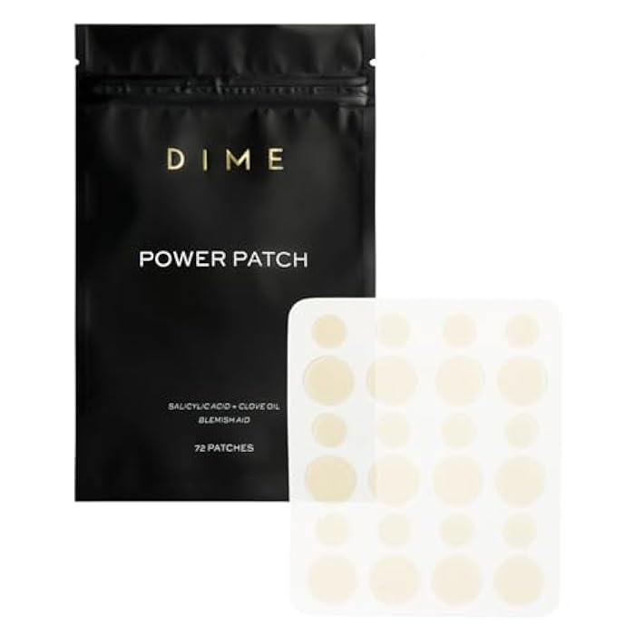 DIME Beauty Power Patch, 72 Count - Hydrocolloid Pimple Patches, Zit Spot and Blemish Aid with Salicylic Acid, Vitamin A, and Clove Oil - Image 1