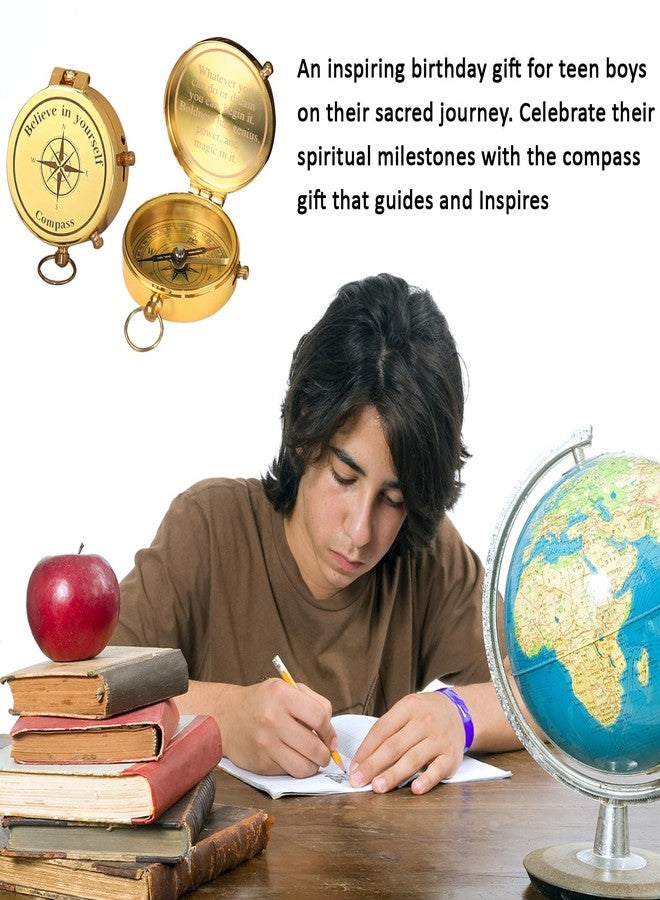 RISICULIS Inspirational Compass Graduation Gift for Teenage Boy, Birthday Gift for Teen Boy Ages 10 11 12 13 14 15 16 17 18, Confirmation Christian Religious Engraved Gift for Son, Boyfriend, Men - Image 5