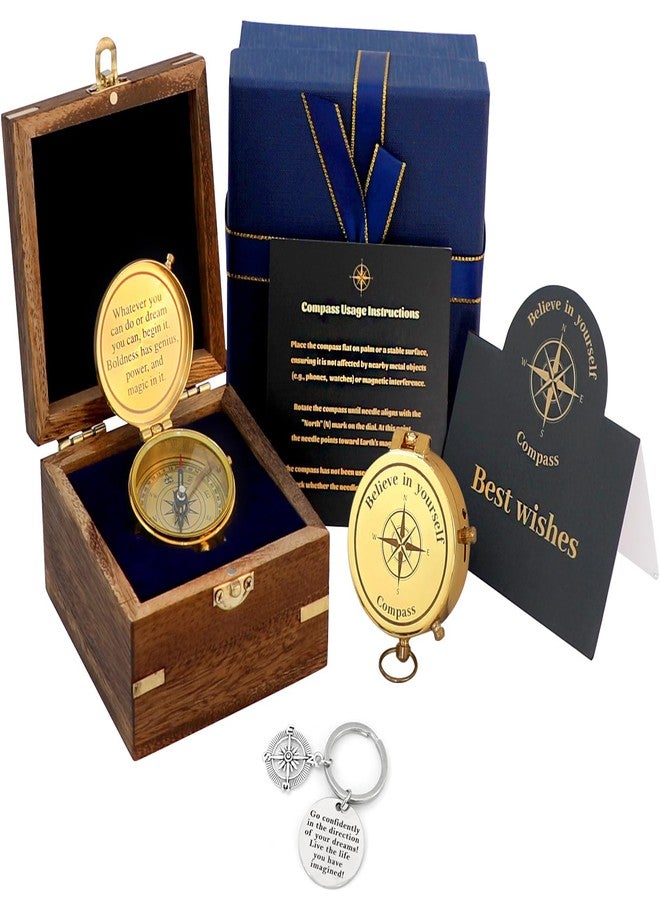 RISICULIS Inspirational Compass Graduation Gift for Teenage Boy, Birthday Gift for Teen Boy Ages 10 11 12 13 14 15 16 17 18, Confirmation Christian Religious Engraved Gift for Son, Boyfriend, Men - Image 1
