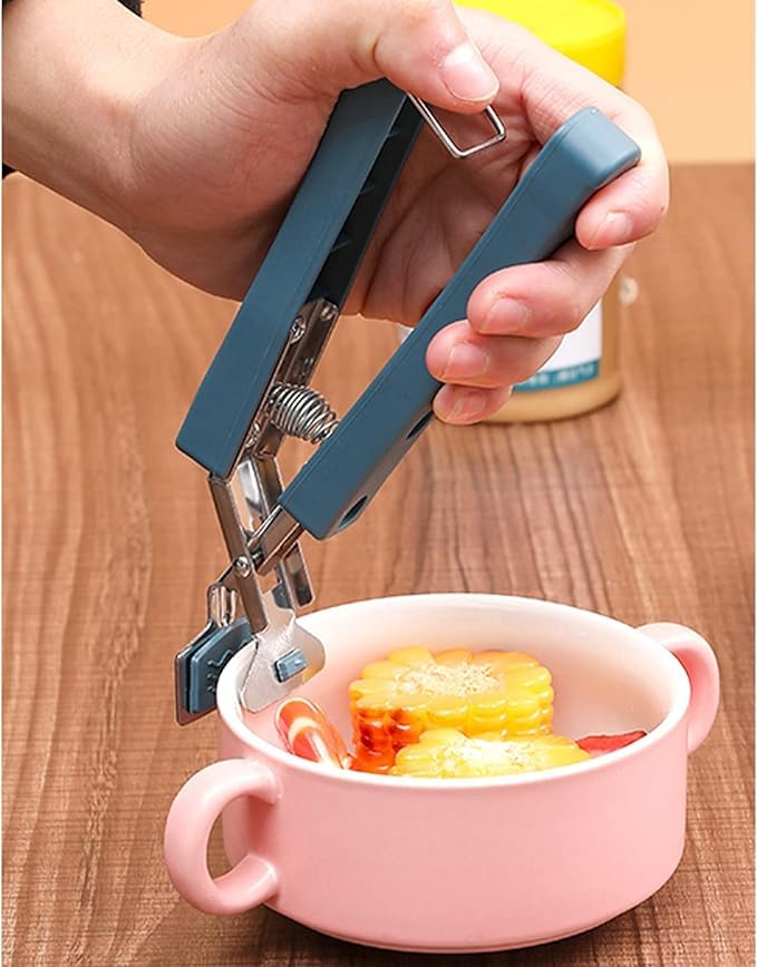 Kruvad Anti-Scalding Bowl Clip, 3 Pack Kitchen Tongs Scald Plate Picker Clip Handle & Silicone Heat Resistant Silicone Cooking Pinch Gloves Takes Pot Bowl Dish Pan Kitchenware Hot Lifting Tool Set - Image 3