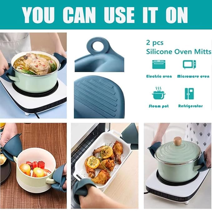 Kruvad Anti-Scalding Bowl Clip, 3 Pack Kitchen Tongs Scald Plate Picker Clip Handle & Silicone Heat Resistant Silicone Cooking Pinch Gloves Takes Pot Bowl Dish Pan Kitchenware Hot Lifting Tool Set - Image 4
