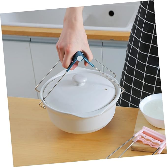 Kruvad Anti-Scalding Bowl Clip, 3 Pack Kitchen Tongs Scald Plate Picker Clip Handle & Silicone Heat Resistant Silicone Cooking Pinch Gloves Takes Pot Bowl Dish Pan Kitchenware Hot Lifting Tool Set - Image 5