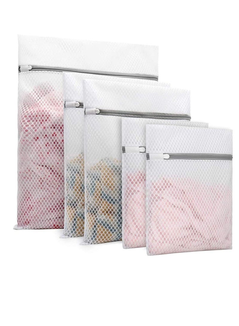 5 Pcs Durable Honeycomb Mesh Laundry Bags for Delicates, Designed to Wash Delicate Clothes (1 Large 60 x cm, 2 Medium 40 50 Small 30 cm) - Image 1