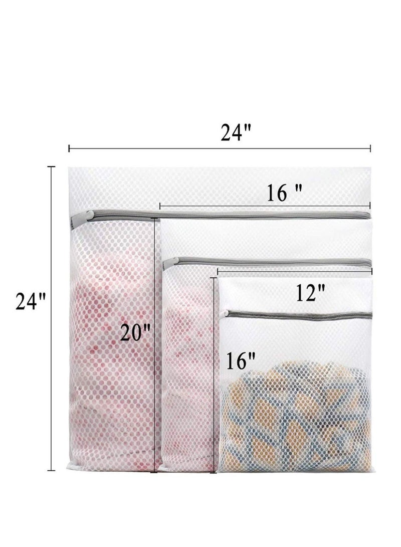 5 Pcs Durable Honeycomb Mesh Laundry Bags for Delicates, Designed to Wash Delicate Clothes (1 Large 60 x cm, 2 Medium 40 50 Small 30 cm) - Image 2