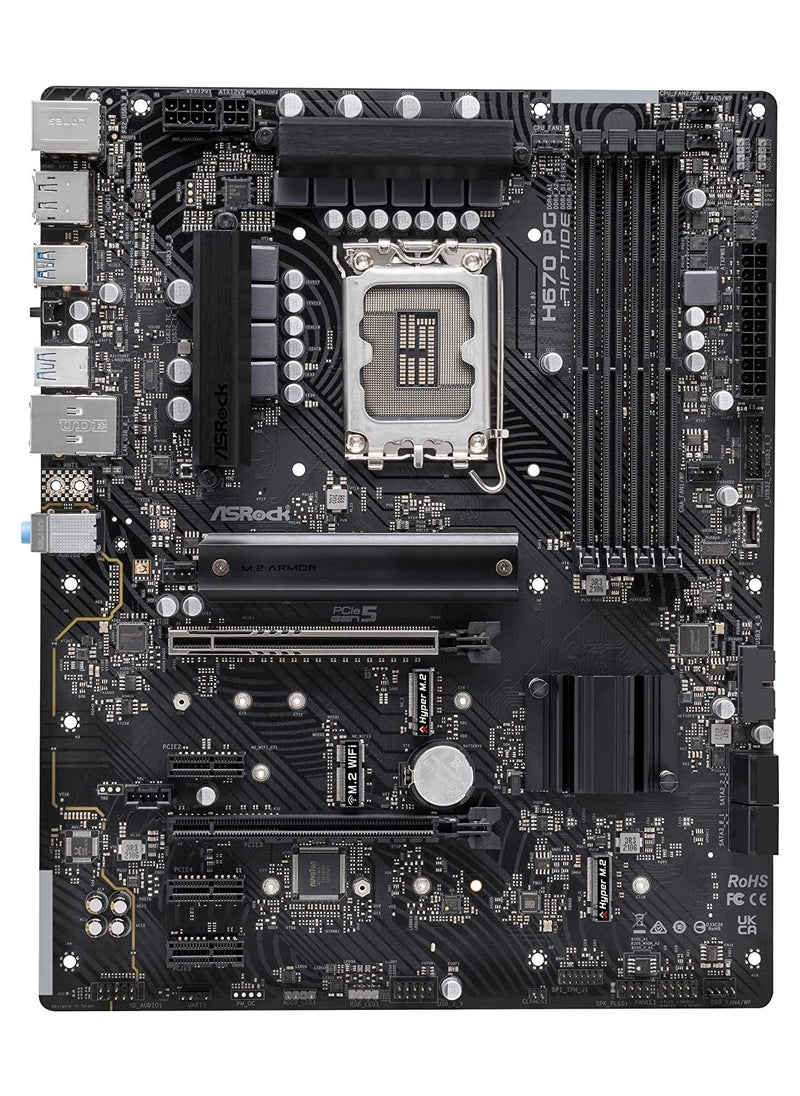 أسروك اللوحة الأم بي جي ريبتايد H670 من اسروك DDR4 ومعالج 1700  - Image 2