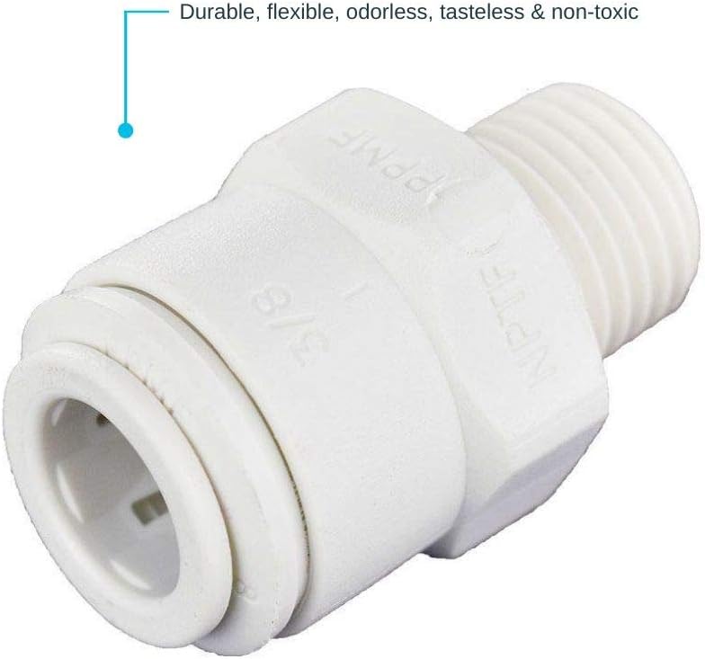 John Guest 3/8 Inch OD x 1/4 Inch NPT Male Connector, Push to Connect Plastic Plumbing Fitting, PP011222WP - Image 4