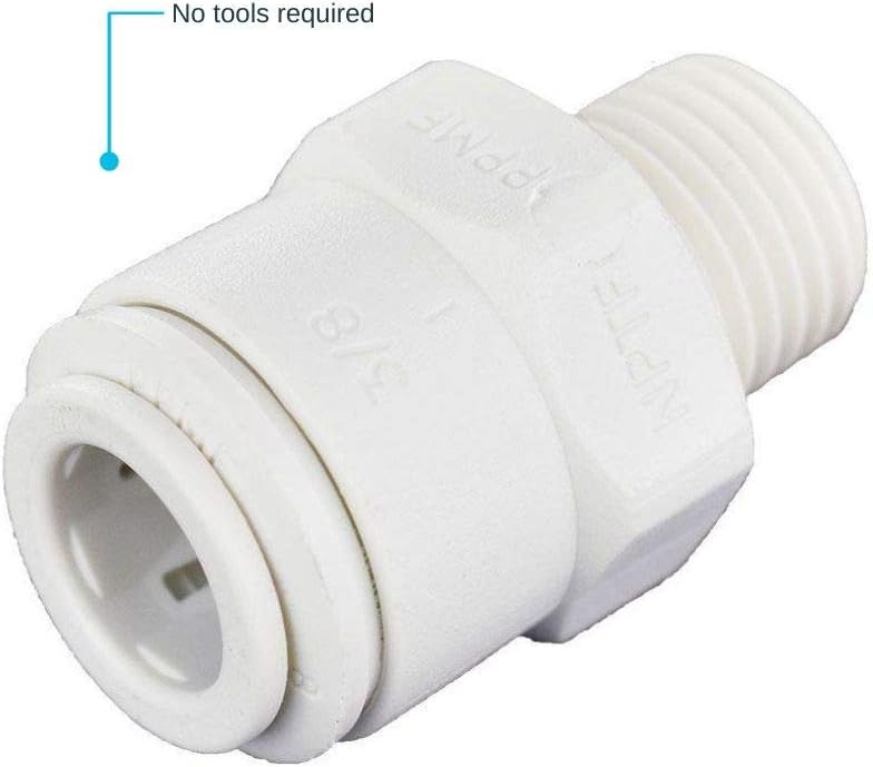 John Guest 3/8 Inch OD x 1/4 Inch NPT Male Connector, Push to Connect Plastic Plumbing Fitting, PP011222WP - Image 5