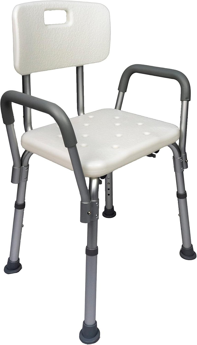 Rehamo Shower Chair Stool with Arms, Adjustable Shower Stool & Bathroom Chair for Patients, Disabled & Seniors, Medical Shower Seat & Bath Shower Chair for Elderly, Handicap & Adults - Image 1