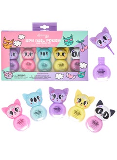 Expressions Expressions 5pc Critter Character Nail Polish Set for Girls -Water Based Colorful Novelty Nail Polishes, Safe and Non Toxic Manicure Set & Pedicure Kit 