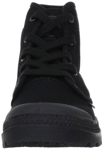 PALLADIUM حذاء بالاديوم النسائي بامبا هاي، حذاء قماش نباتي مزود بأربطة، أسود/أسود، 7 م - Image 4