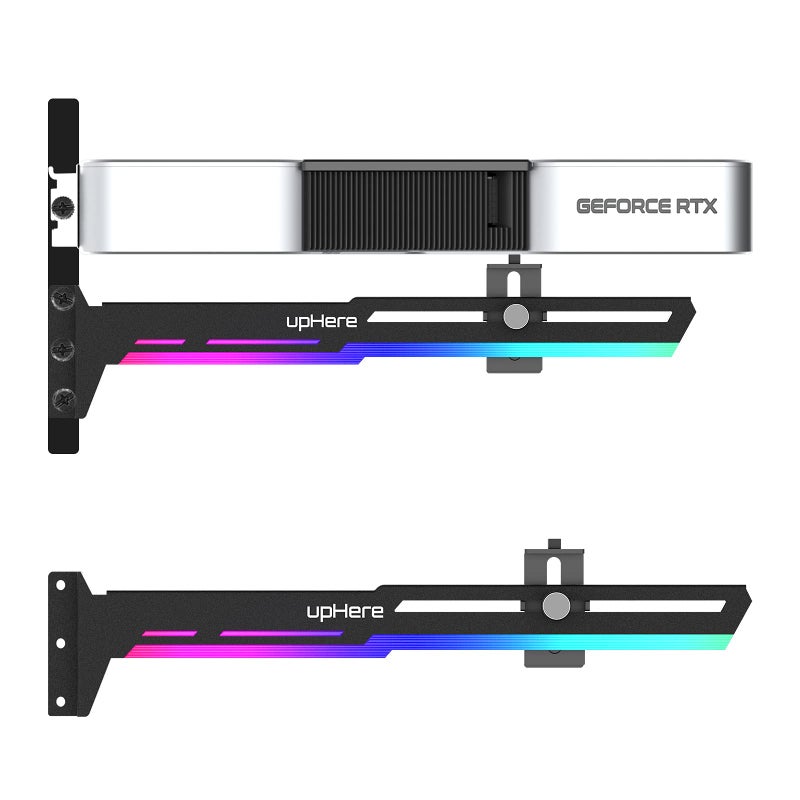 upHere 5V 3PIN Addressable RGB Graphics Card GPU Brace Support Video Card Sag Holder,Built-in 5V ARGB Strip,Adjustable Length and Height Support,G276ARGB - Image 1
