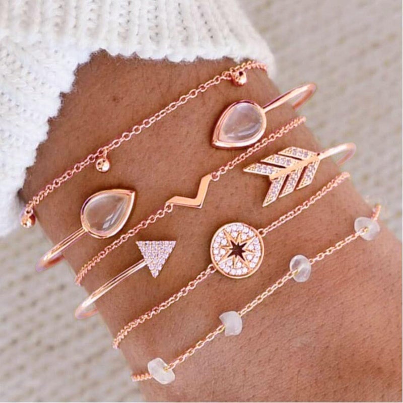 NEWITIN 69 Pieces Rose Gold Jewelry Set for Women Fashion Costume Jewelry Gold Plated Necklace Bracelet Earrings Set for Women - Image 4