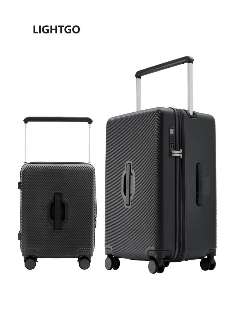 LIGHTGO 7655 20 inch + 28inch suitcase set 2pcs ,20 inch with Expandable， with TSA travel PC trunk check in spinner luggage - Image 1