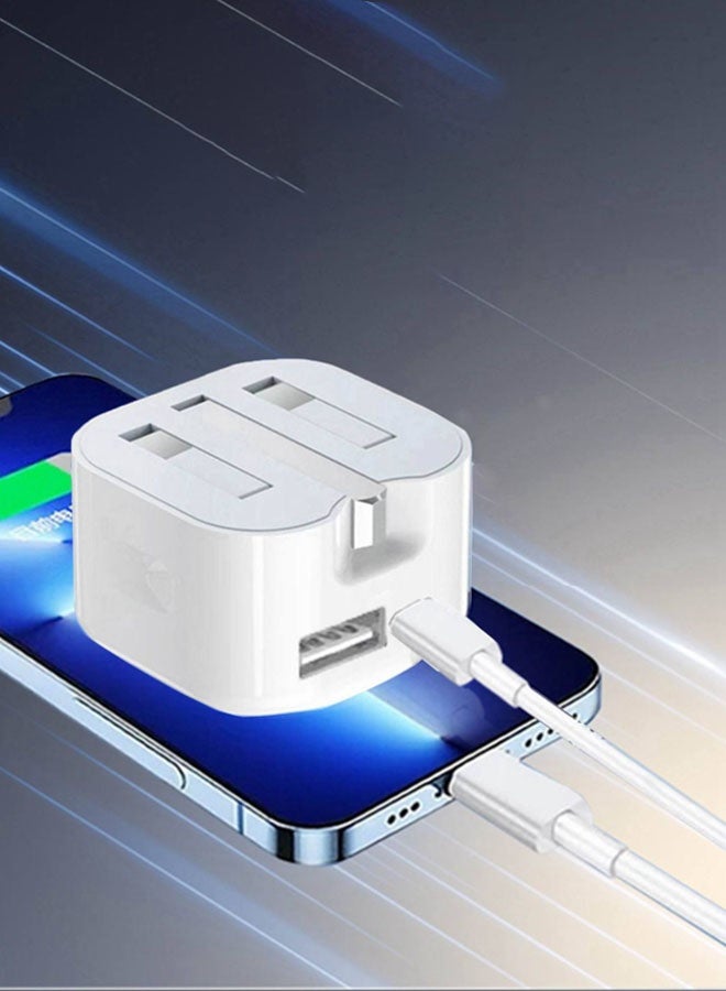 35W USB+USB-C Power Adapter, charging head only (cable not included), compatible with PD/QC/SCP/FCP/Samsung AFC/Apple 2.4A/BC and other fast charging protocols (white) - Image 3