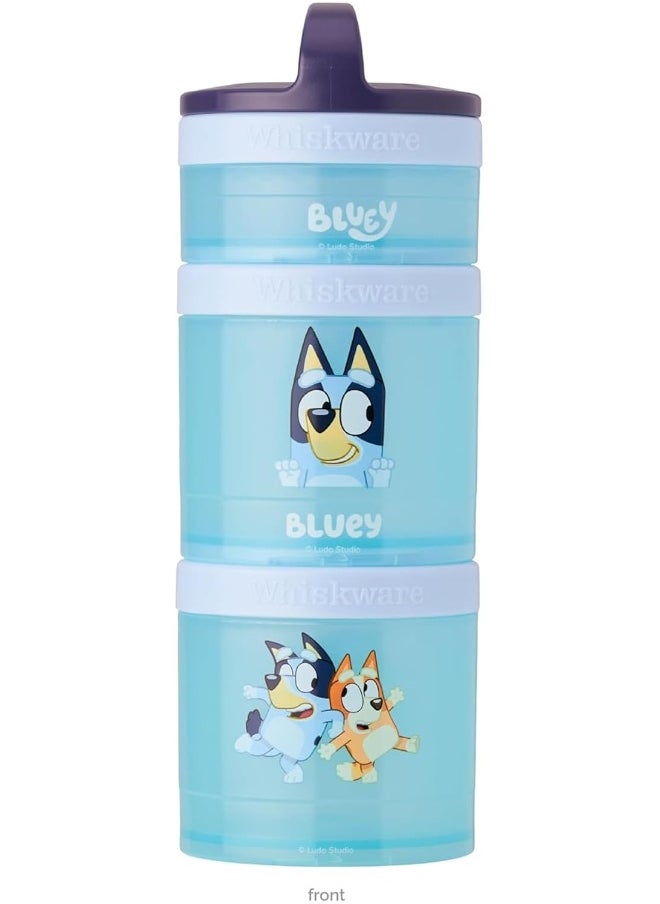 Whiskware - Whiskware Bluey Stackable Snack Containers for Kids and Toddlers, 3 Stackable Snack Cups for School and Travel, Bluey and Bingo, Let’s Do This! - Image 1