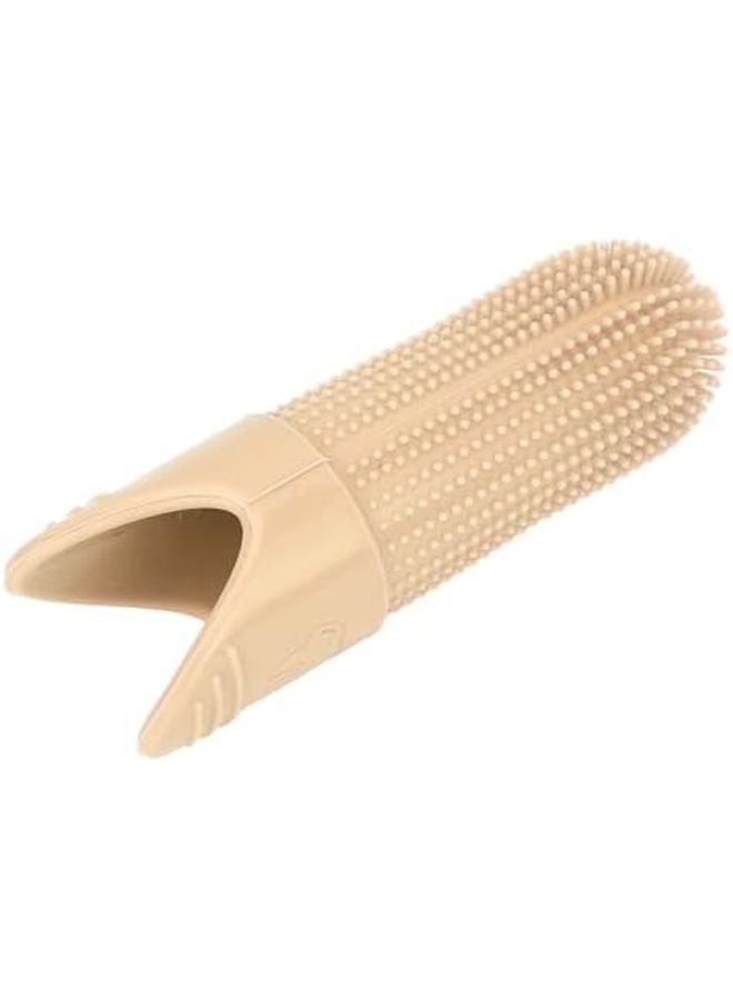 Beige 360 Degree Food Grade Silicone Pet Finger Toothbrush For Dog And Cat Dental Care - Image 3