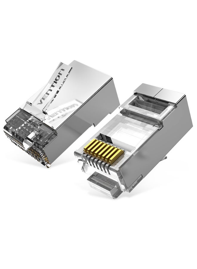 VENTION Cat.6A FTP RJ45 Modular Plug Transparent 10 Pack Model # IDFR0-10 - Image 1