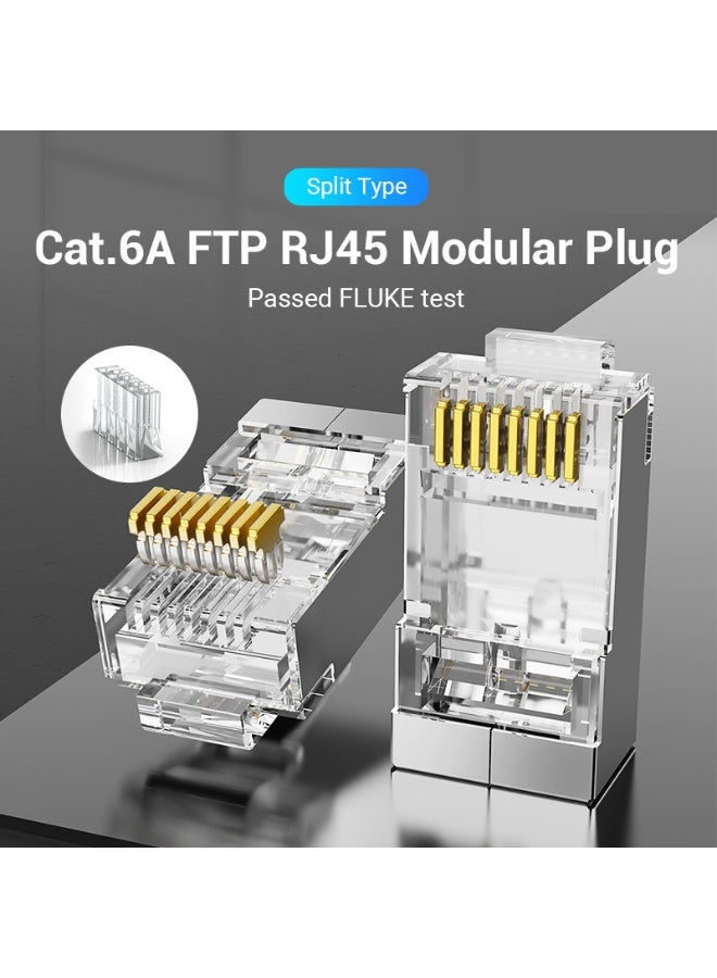 VENTION Cat.6A FTP RJ45 Modular Plug Transparent 10 Pack Model # IDFR0-10 - Image 2