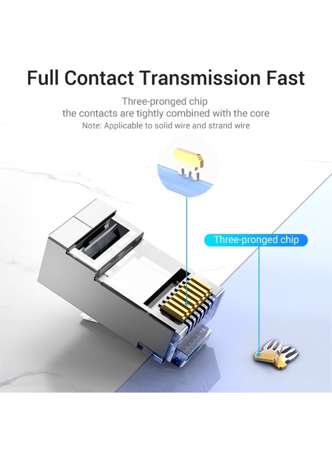 VENTION Cat.6A FTP RJ45 Modular Plug Transparent 10 Pack Model # IDFR0-10 - Image 4