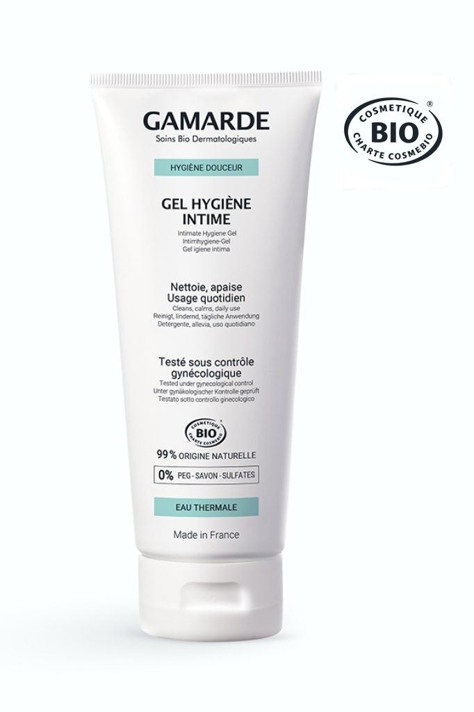 Intimate Hygiene Gel 200ml – Certified Organic Ultra-Gentle Intimate Wash with Thermal Spring Water & Organic Essential Oils – Moisturizes, Protects & Soothes while Respecting pH Balance – Tested Under Gynecological Control – Vegan