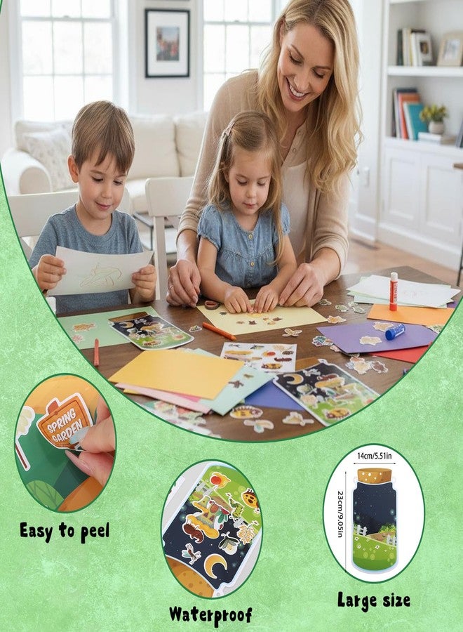 Fyguard 24Pcs Insect Jar Stickers with Scene 6 Designs Bug Sticker, Spring Stickers for Kids Insect Party Spring Craft Supplies Home Classroom Decor - Image 4