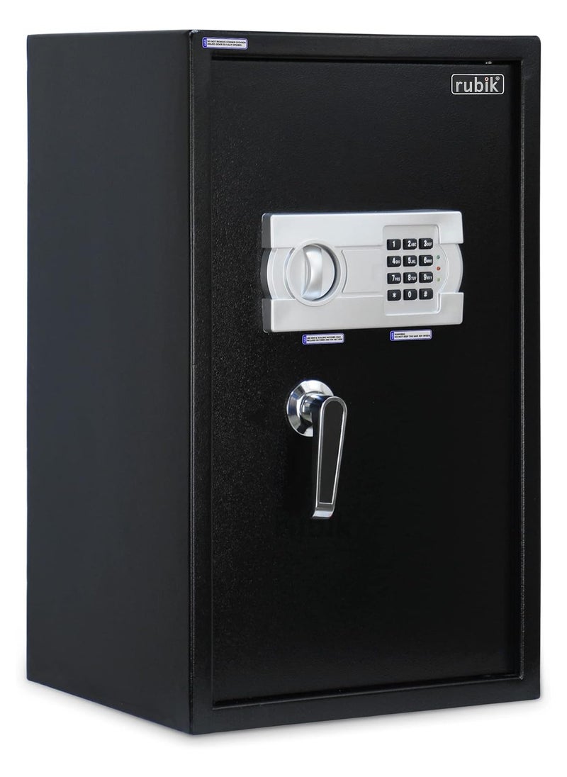 Rubik Safe Box Large with Digital Keypad and Key Lock Protect Money Documents Jewelry for Home Office N60EG (Size 60x36x30cm) Black  - Image 1