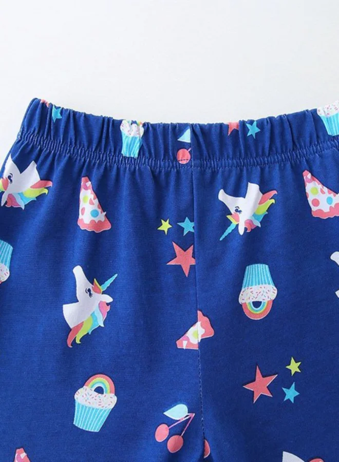 يونيكي Pink Crew Neck Short Sleeve Printed Tshirt & Shorts