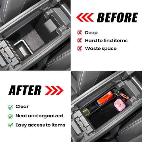 Neepiar Center Console Organizer Compatible with Nissan Rogue 2021 2022 2023 2024 2025 Armrest Storage Box Insert Tray Interior Secondary Accessories(Armrest Storage Tray) - Image 4