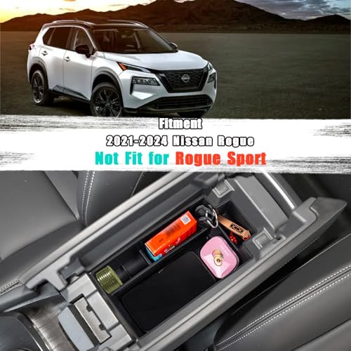 Neepiar Center Console Organizer Compatible with Nissan Rogue 2021 2022 2023 2024 2025 Armrest Storage Box Insert Tray Interior Secondary Accessories(Armrest Storage Tray) - Image 2