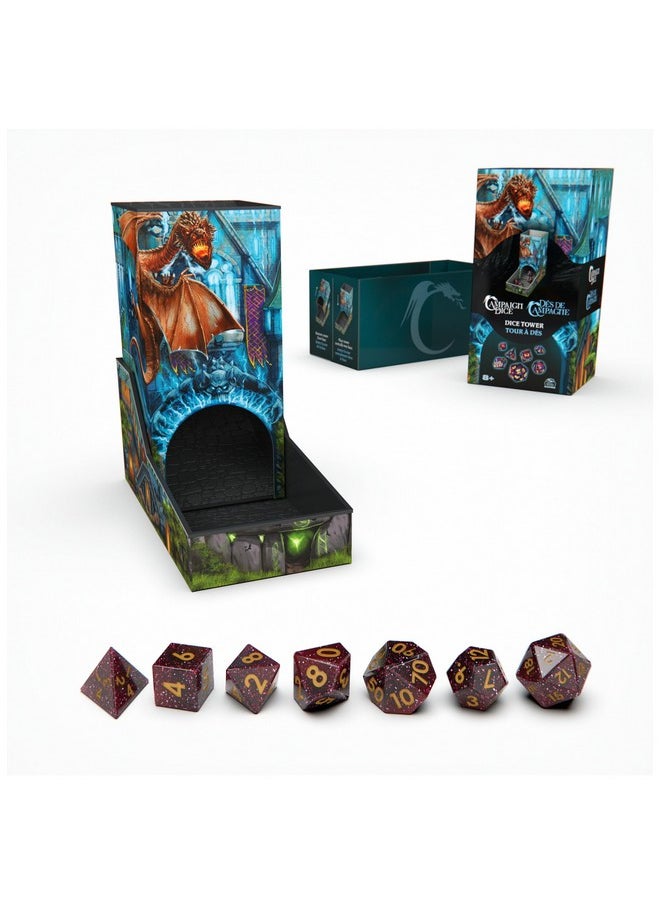 Spin Master Games Campaign Dice Tower Portable 7 Polyhedral Dice Roleplaying Board Games Dnd Dungeons Dragons Mtg Magic The Gathering For Adults & Kids Ages 8 And Up  - Image 4
