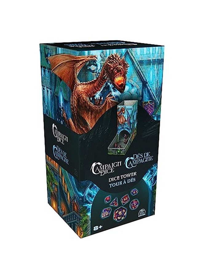Spin Master Games Campaign Dice Tower Portable 7 Polyhedral Dice Roleplaying Board Games Dnd Dungeons Dragons Mtg Magic The Gathering For Adults & Kids Ages 8 And Up  - Image 1