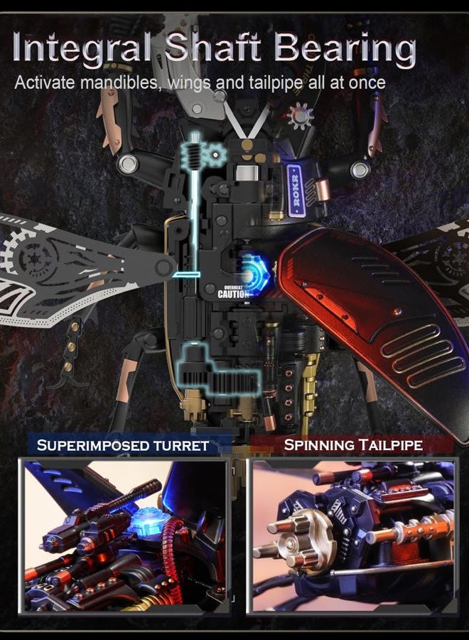 ROKR 3D Puzzles for Adults Electric Insect Metal Model Building Kit Desk Toys Hobby Kit for Adults Gift for Teens (Stag Beetle) - Image 5