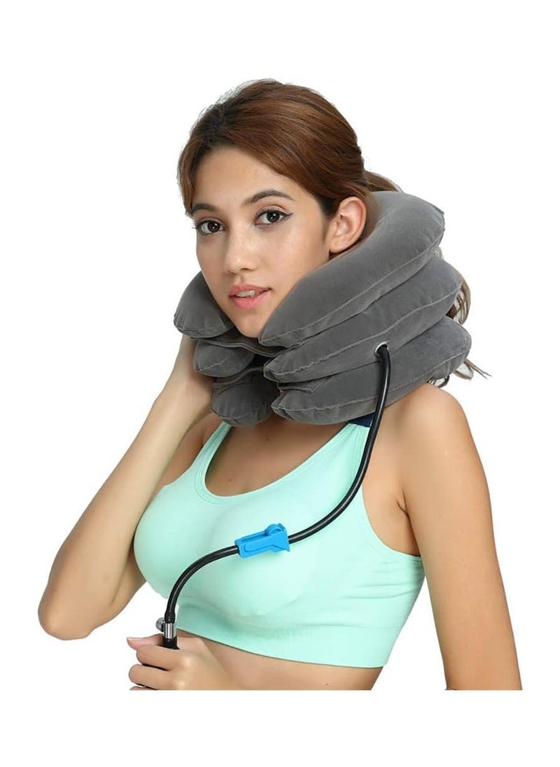 Arabest Cervical Neck Traction Device, Inflatable and Adjustable Neck Stretcher Collar Cervical Traction, Provide Neck Support Neck Traction and Chronic Neck Pain Relief for Home Use (Grey)  - Image 4