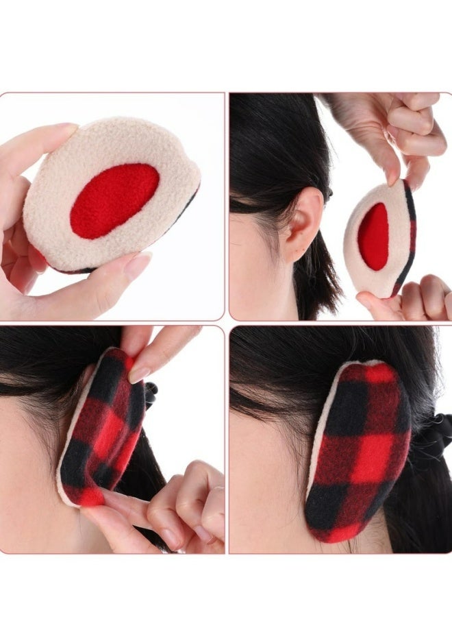 2 Pairs Bandless Earmuffs Fleece Material For Men Women Cold Weather Outdoor Activities Skiing Hiking Camping Warm Comfortable Soft Lightweight Ear Protection - Image 2