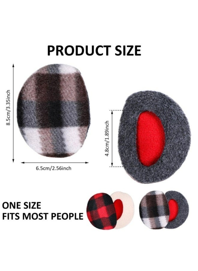 2 Pairs Bandless Earmuffs Fleece Material For Men Women Cold Weather Outdoor Activities Skiing Hiking Camping Warm Comfortable Soft Lightweight Ear Protection - Image 4
