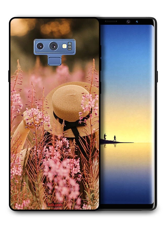 Tolwak Samsung Galaxy Note 9 Protective Case Cover Hat Girl In Flowers  - Image 1