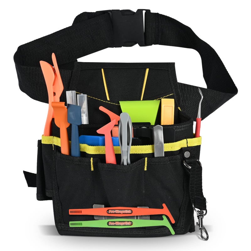EHDIS Wrapping Tool Pouch with Belt Waist Waterproof Oxford Small Tool Organizer Tool Bag Utility Gadget Tool Holder with Multi Pocket for Car Tools - Image 3