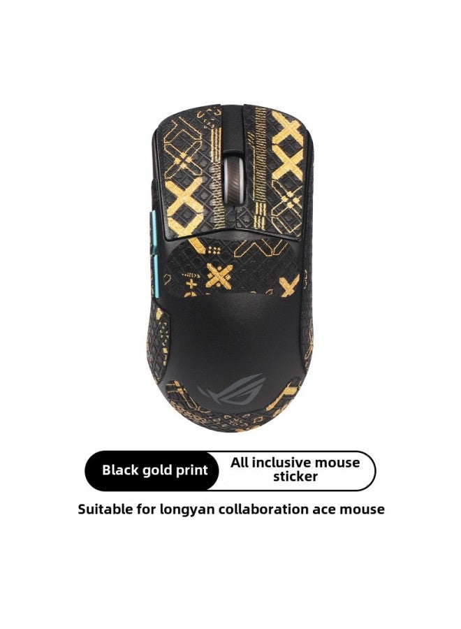 For ASUS ROG Mouse Sticker Player Country Dragon Scale ACE Sticker X AimLab Anti-slip Sticker Anti-sweat Sticker-Color:Black Gold Anti-slip Sticker 1 ]  - Image 1